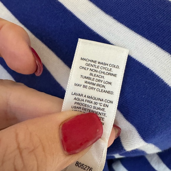 NWT Chico's Navy/White Striped SPRING/SUMMER Top MEDIUM      #P - Picture 7 of 9